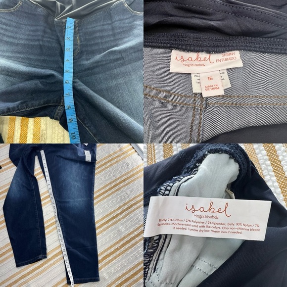 NWT Over The Belly Dark Wash Skinny Maternity Jeans -Dark Wash Size 16 - Picture 7 of 12